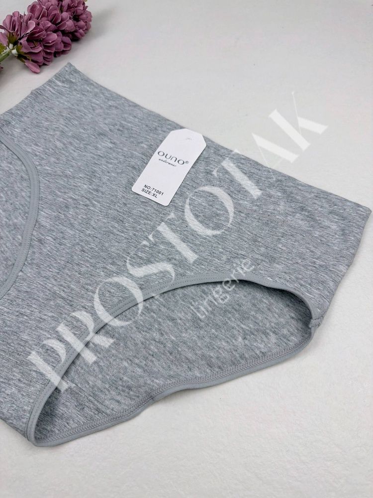 Базовые хлопковые слипы с широкой резинкой 71001, 3XL (ОБ 118-127), Серый Ouno фото