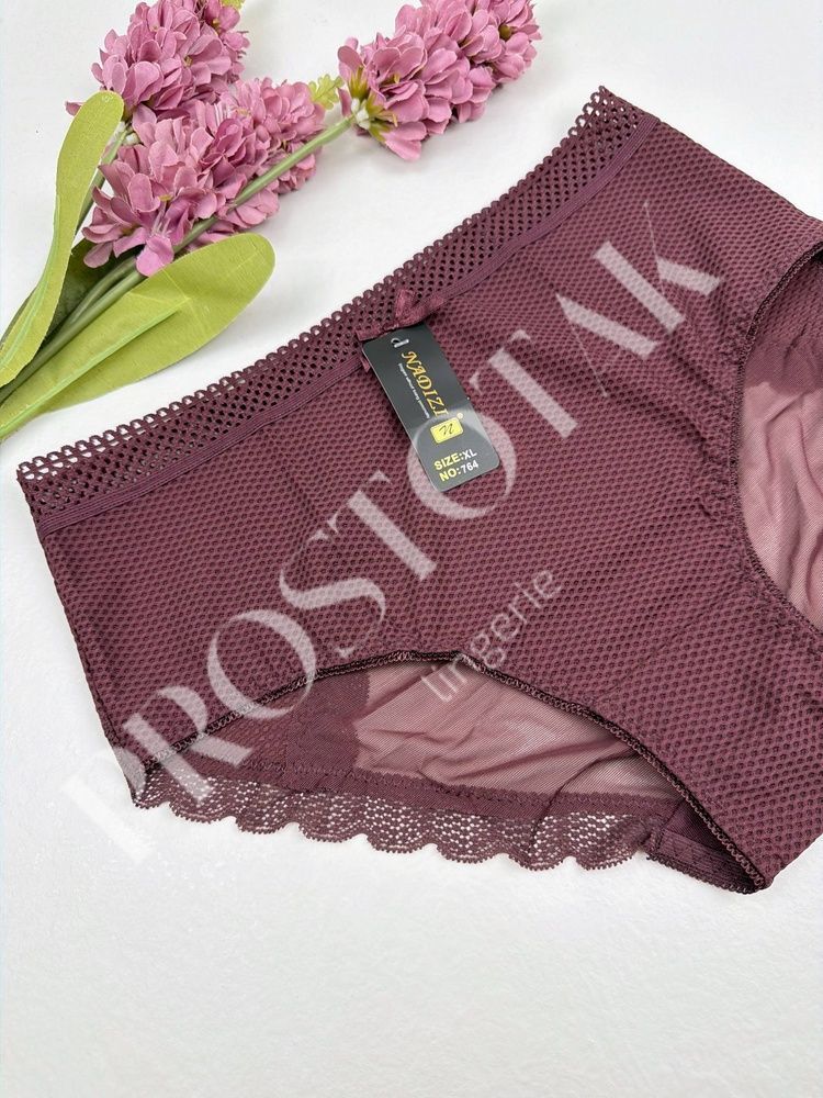 Трусики сліпи з дизайном &laquo;соти&raquo; 764, XL (ОС 98-110), Бордовий Nadizi фото