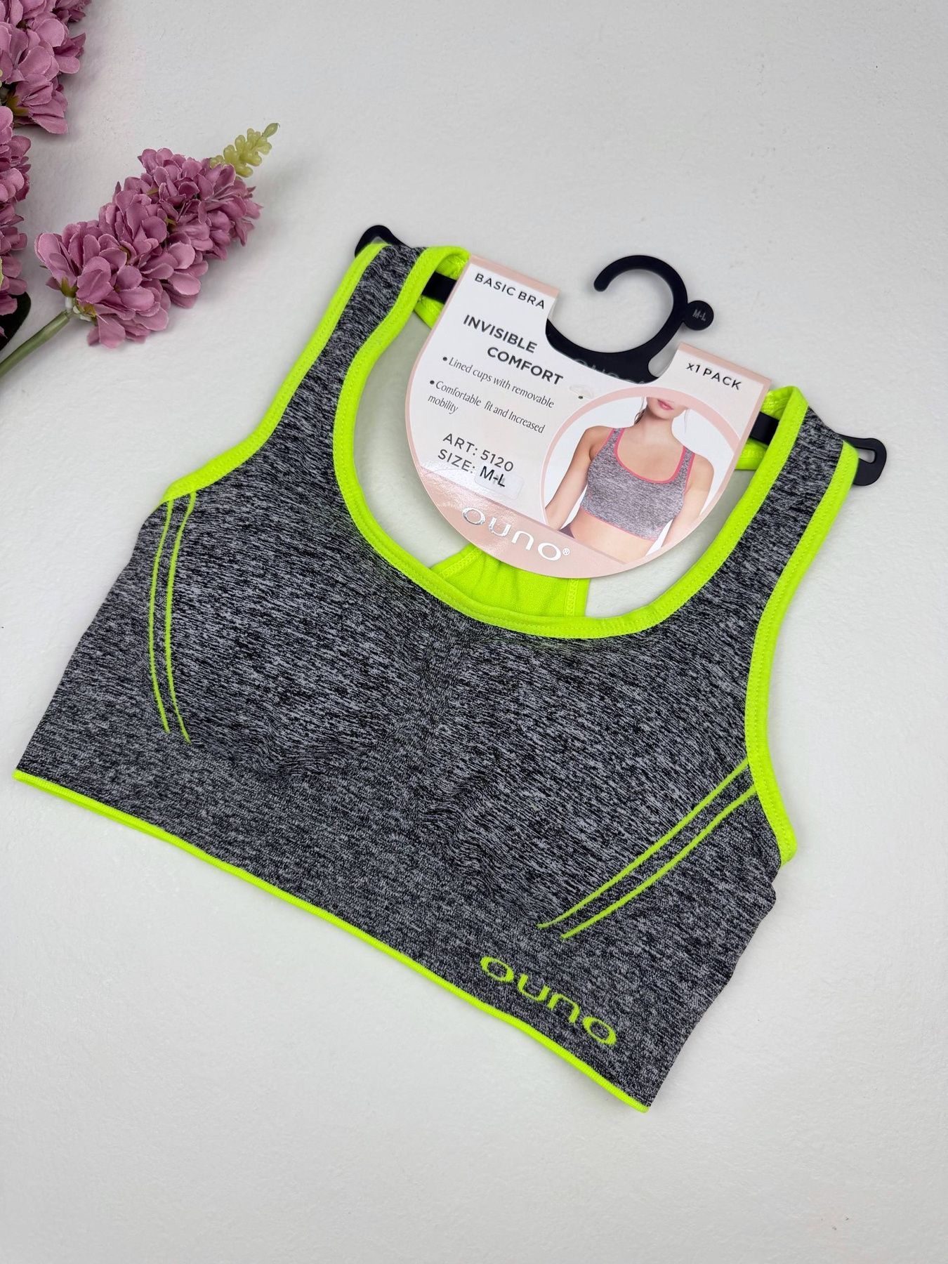 Спортивный топ со спинкой борцовкой 5120, XL (ABC 80-90), Салатовый Ouno фото