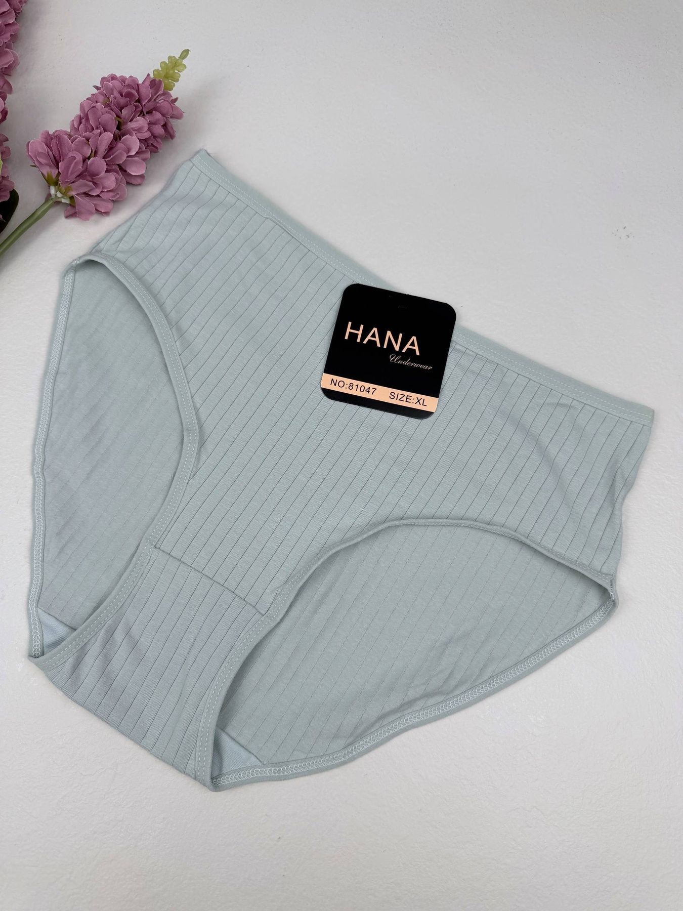 Бавовняні трусики в широкий рубчик 81047, 3XL (ОС 125-135), М'ятний HaNa фото