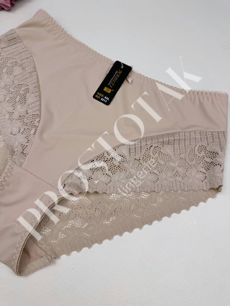 Высокие кружевные трусики из микромасла с утяжкой 8213, XXL (ОБ 105-115), Кофейный Nadizi фото