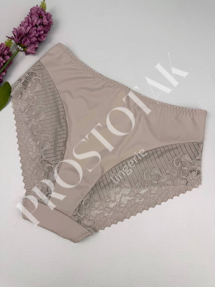 Высокие кружевные трусики из микромасла с утяжкой 8213, XXL (ОБ 105-115), Кофейный Nadizi фото