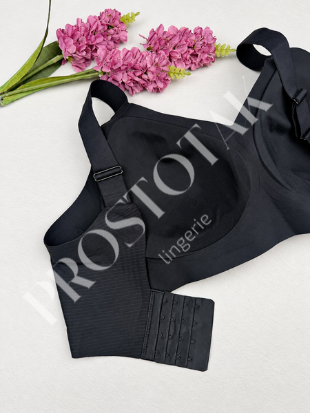 Черный бесшовный топ в микрорубчик на широких шлейках 086, 4XL CDE 90-95  Lavolle фото