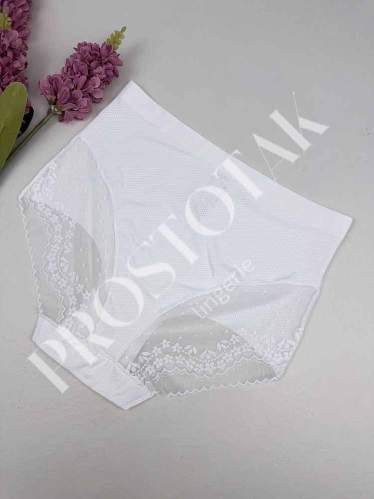 Перфоровані трусики з мереживом 90263, XL (ОС 97-107), Молочний Finella фото