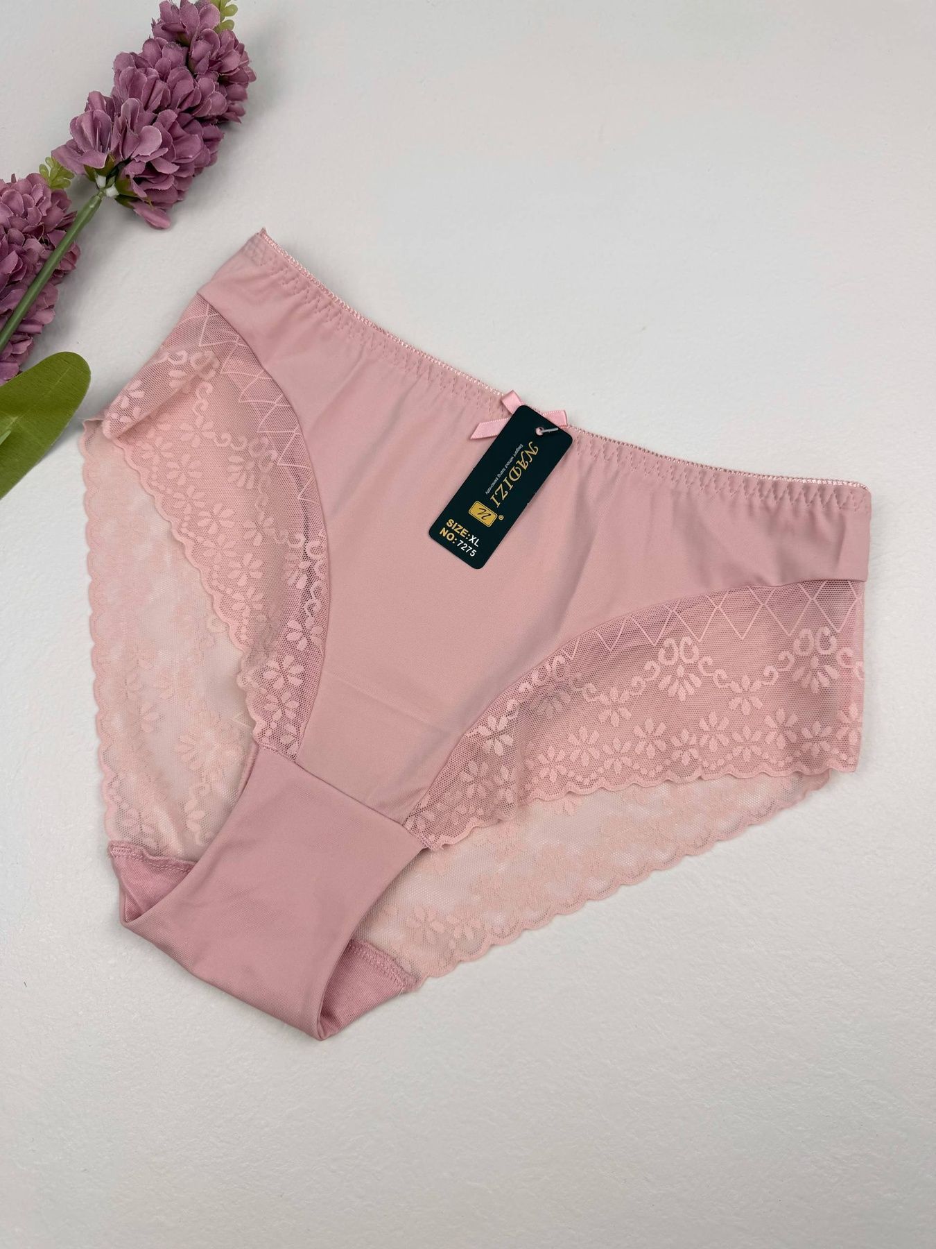 Сліпи з ажурним мереживом 7275, XL (ОС 98-110), Пудра Nadizi фото