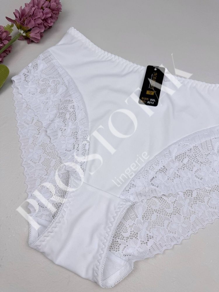 Високі мереживні сліпи з мікромасла з утяжкою 8213, 3XL (ОС 115-125), Білий Nadizi фото