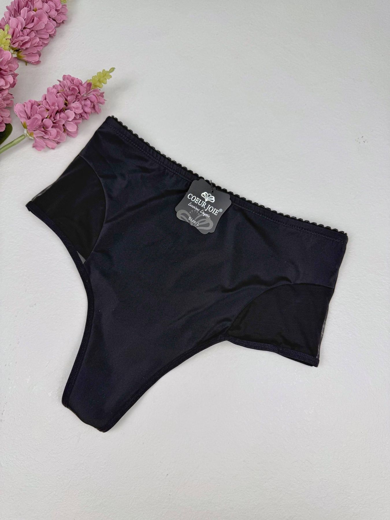 Высокие стринги с утяжкой 2600, L (ОБ 95-105), Черный Coeur Joie фото
