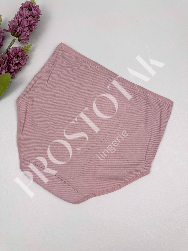 Хлопковые слипы в рубчик 5203, XXL (ОБ 108-120), Пудра Aonidaisi фото