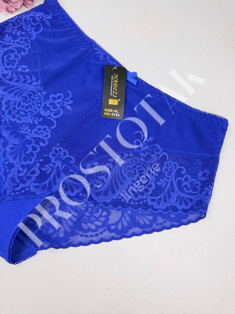 Мереживні трусики сліпи із сіточкою 0743, XL (ОС 98-110), Синій Nadizi фото