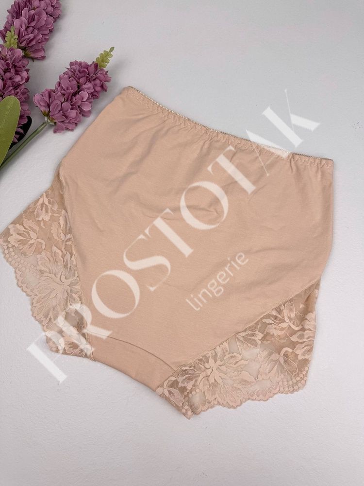 Высокие хлопковые слипы с корректирующим эффектом 90389, XXL (ОБ 100-110), Бежевый Finella фото