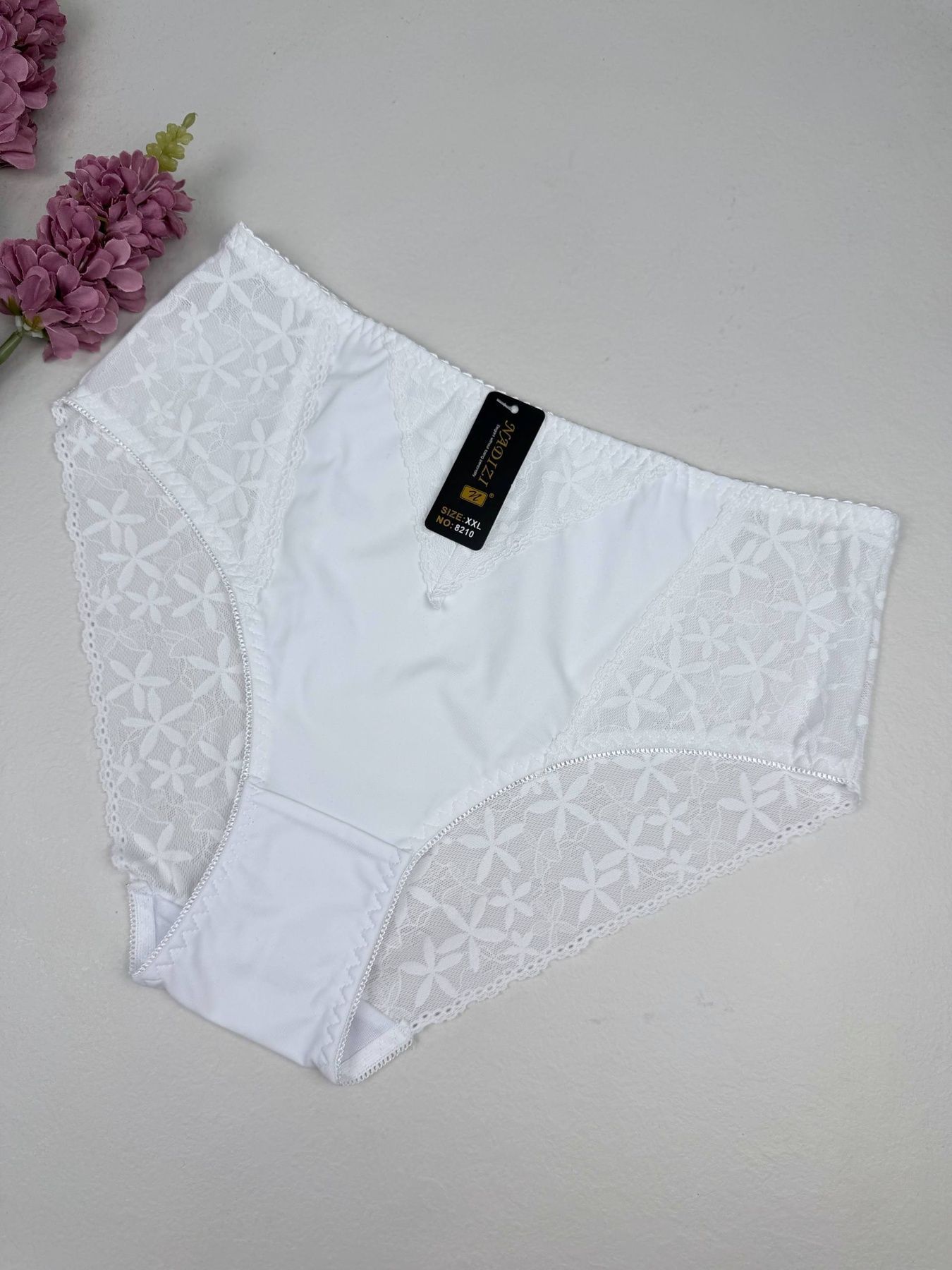 Сліпи з мʼяким мереживом 8210, XXL (ОС 105-115), Білий Nadizi фото