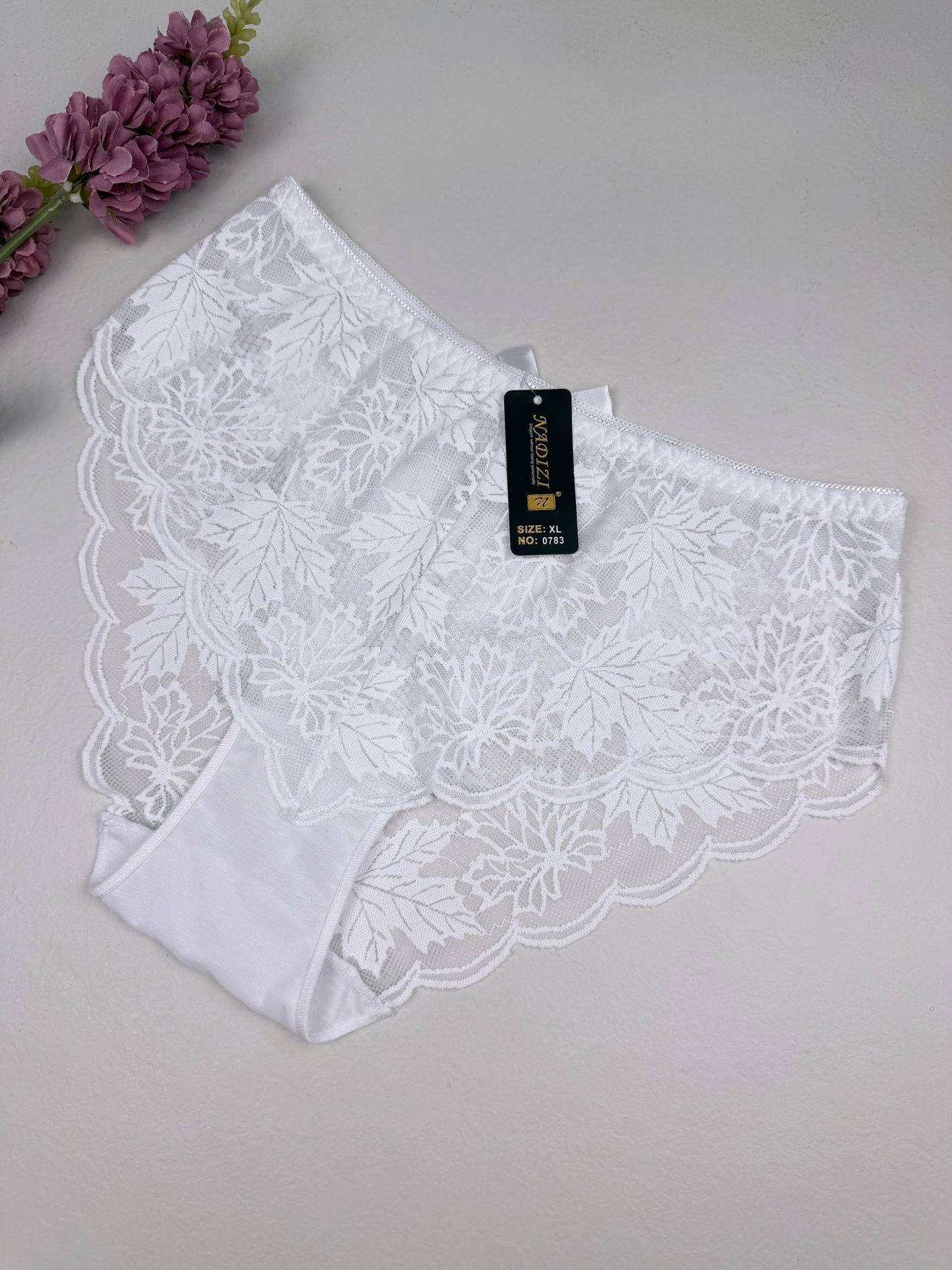 Мереживні сліпи з бантом позаду 0783, XL (ОС 98-110), Білий Nadizi фото