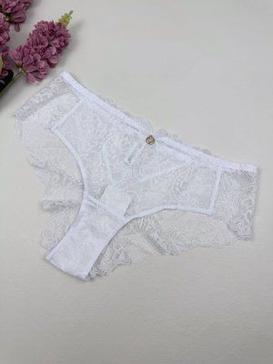 Белые полупрозрачные кружевные слипы P5103, M (ОБ 90-98) Lanny Mode фото
