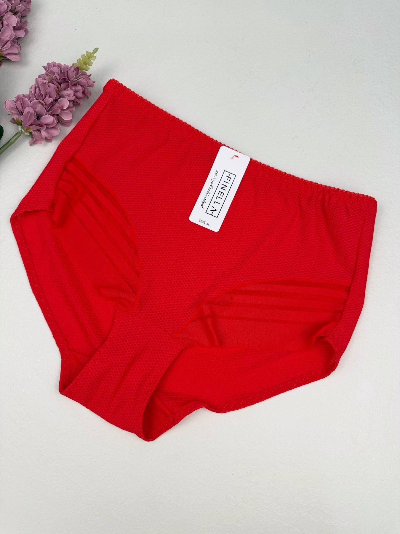 Дихаючі трусики-сліпи із сотами та сіточкою 90373, XL (ОС 110-120), Червоний Finella фото