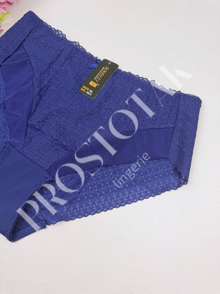 Слипы с высокой посадкой из фактурной ткани жатка 7271, XL (ОБ 98-110), Синий Nadizi фото