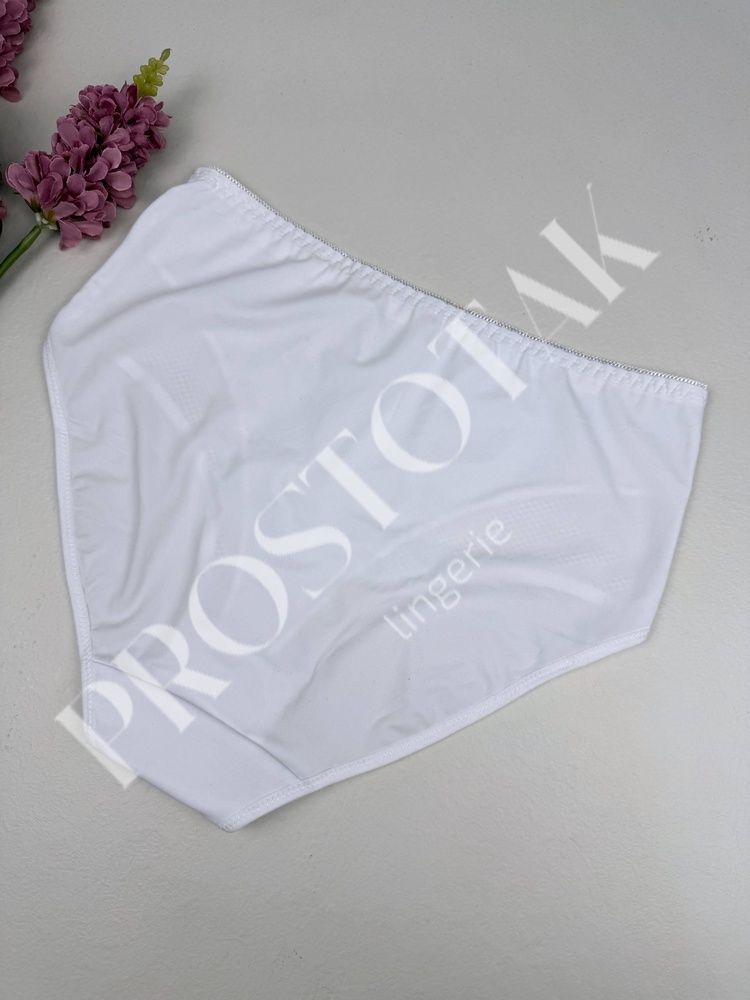 Высокие трусики из микрофибры с сеткой спереди 7196, XL (ОБ 98-110), Белый Nadizi фото