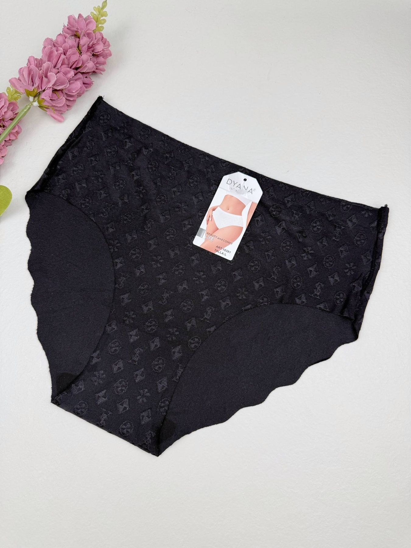 Бесшовные слипы из мягкой эластичной ткани 10391, XXL (ОБ 120-130), Чёрный Dyana фото
