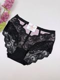 Кружевные трусики слипы средней посадки 281, XL (ОБ 109-117), Черно-розовый Lavolle фото