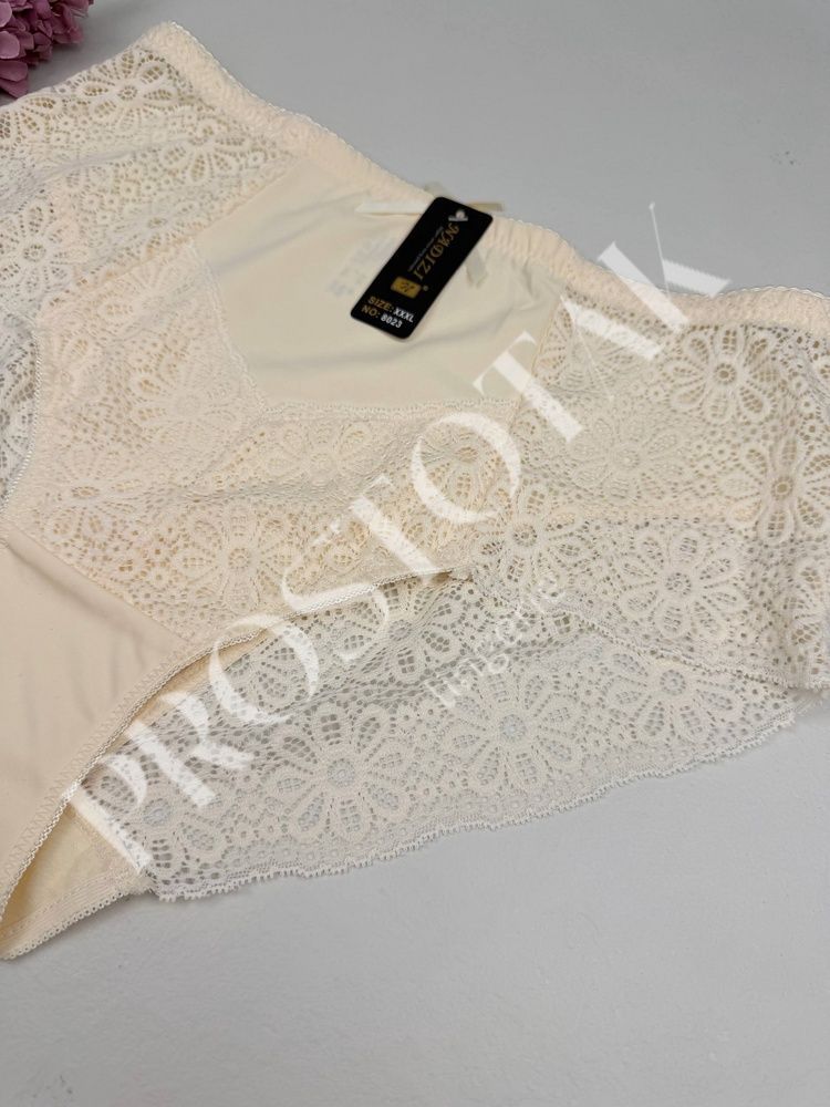 Нейлонові трусики сліпи з мереживом &laquo;Ромашка&raquo; 8023, 3XL (ОС 110-120), Бежевий Nadizi фото