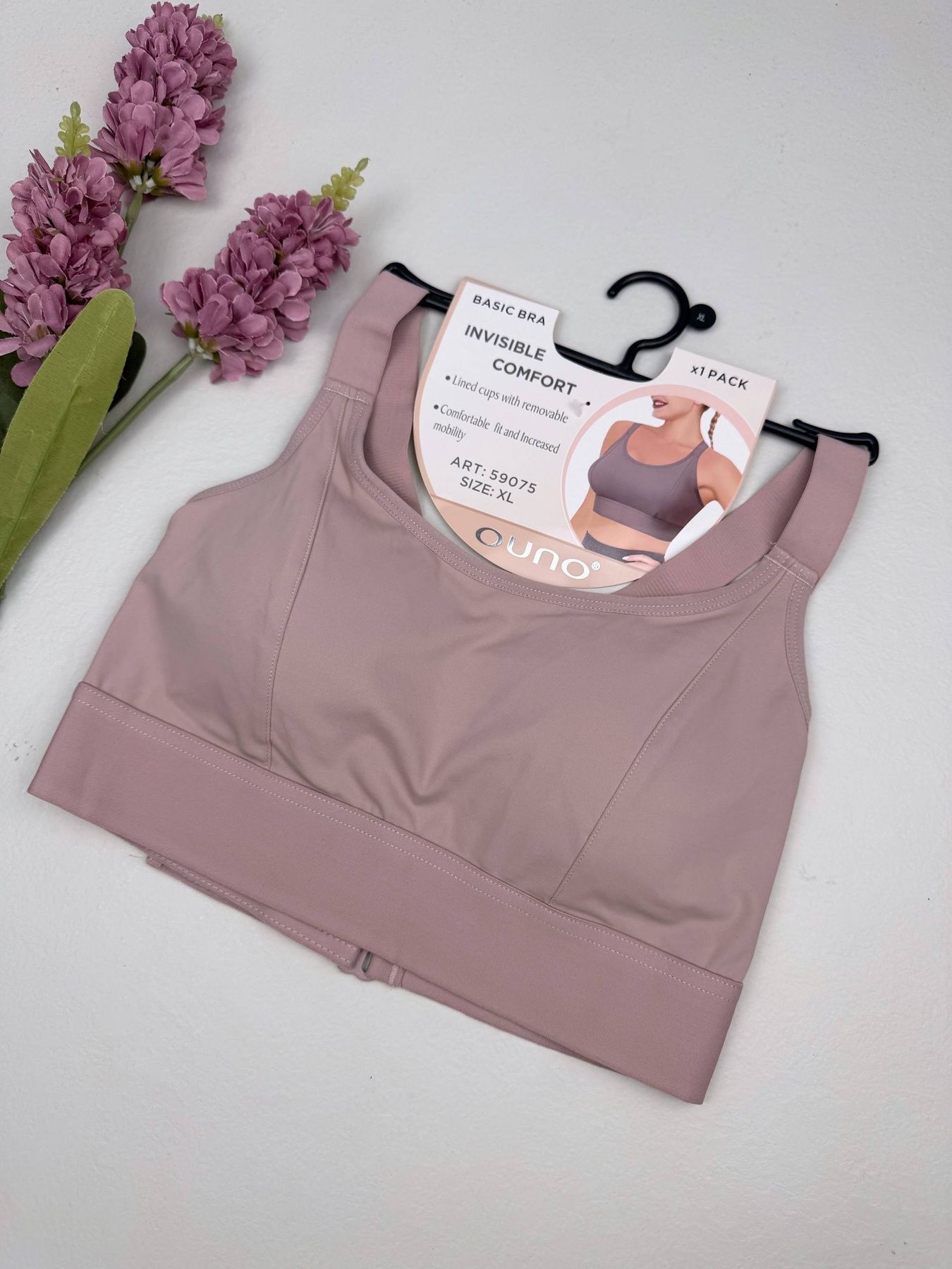 Спортивный топ с регулируемым поясом 59075, XXL (BC 85-90), Пудра Ouno фото