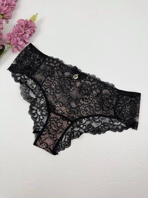 Чёрные полупрозрачные кружевные слипы P5103, M (ОБ 90-98) Lanny Mode фото