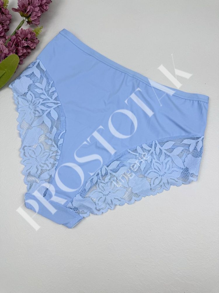 Сліпи з високою посадкою та квітковим мереживом 2P0034, 3XL (ОС 115-125), Блакитний Nadizi фото
