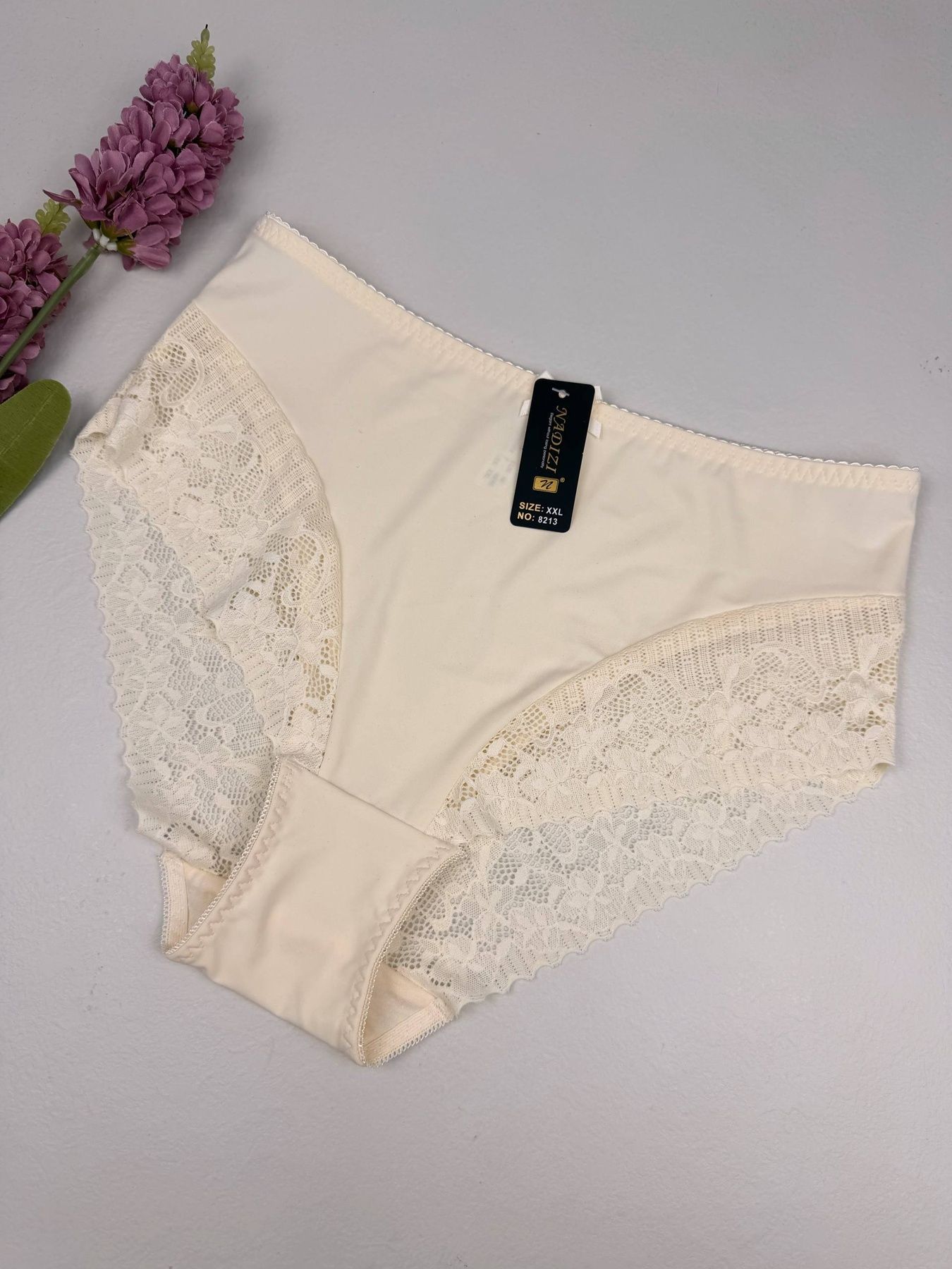 Високі мереживні сліпи з мікромасла з утяжкою 8213, 3XL (ОС 115-125), Бежевий Nadizi фото